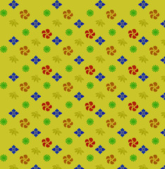 A background of floral print.