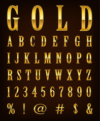 gold alphabet