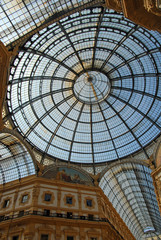 Milan, glass roof of Victor Emanuel shopping gallery.