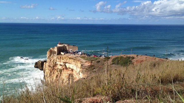 Nazare's lighthouse in Zon North Canyon (Portugal)