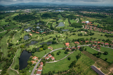 Aerial view of golf course