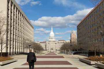 Michigan state capital walkway