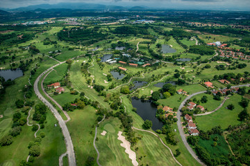 Fototapeta na wymiar Aerial View of Golf Course