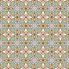 Seamless background image of vintage round square line cross geometry.
