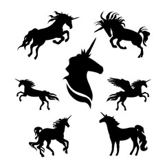 Unicorn set vector