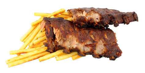 Barbecue Ribs And Fries