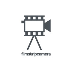 Fototapeta premium Cinema Logo, Filmstrip Camera Video Design Logo Vector 
