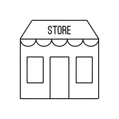 Store building line icon