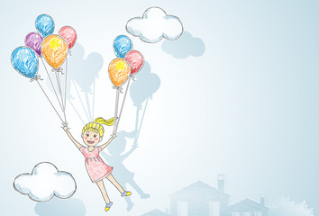 happy child / flying happy girl  © boomingpie