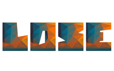 lose and loser. alphabet letter in polygon shape