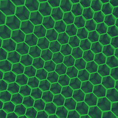 Fototapeta premium Hexagon green wall