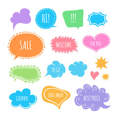 Funny speech and thought bubbles in vector