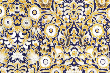 vintage style of tapestry flowers fabric pattern background