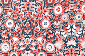 vintage style of tapestry flowers fabric pattern background
