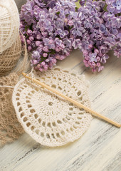 Yarn for crochet and knitted openwork napkins