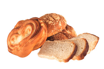 Fresh bread isolated on white background