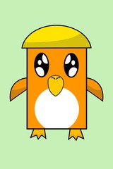 art square penguin cartoon illustration