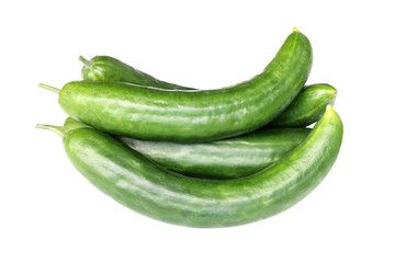 Imperfect cucumbers Isolated on a white background.