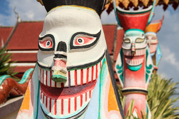 Statue of Phi Ta Khon,simbol of Thailand Ghost Festival
