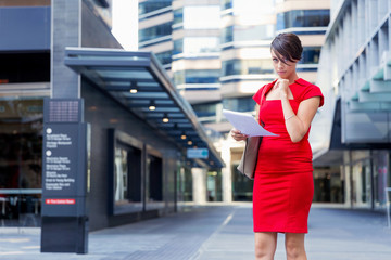 Portrait of businesswoman outside