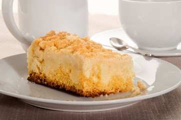 crumble cake on a plate