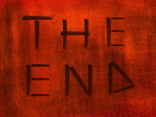 the end red background
