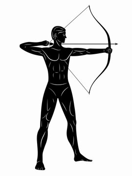 archer man, vector sketch