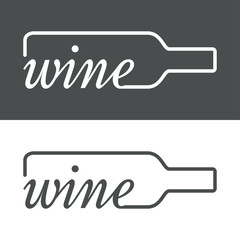 Icono plano wine en botella #3