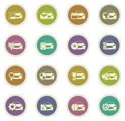 Car service icons set