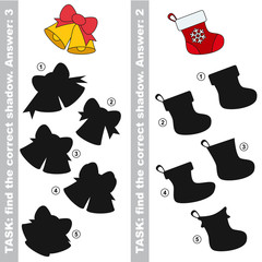 Bell and stocking. Find true correct shadow.