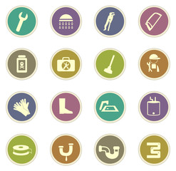 Plumbing related vector icons