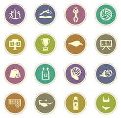 Volleyball icon set