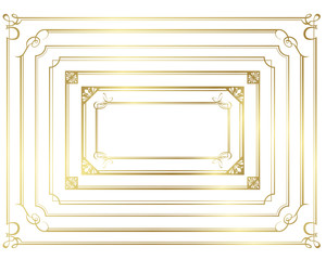 Naklejka premium zestaw dekoracyjne ramki złota wektor