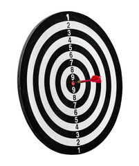 red dart in center of target