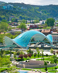 Famous Peace Bridge, Tbilisi, Georgia