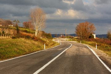 Highway passing through rural ares and forests