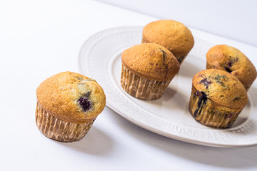 Muffins on the wooden table