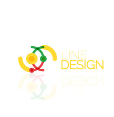 Vector swirl and circles outline minimal abstract geometric logo