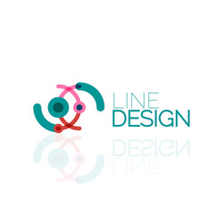Obraz premium Vector swirl and circles outline minimal abstract geometric logo