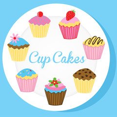 Cup cakes on a white plate