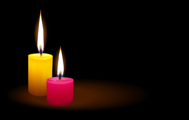 Candle lit a light in the darkness.