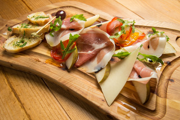 Italian prosciutto, cured pork meat