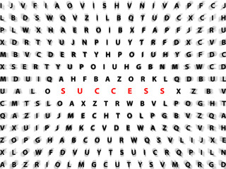 Success. Letters background.