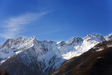 Fototapeta na wymiar winter mountain landscape in saint moritz