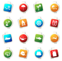 Beach icons set