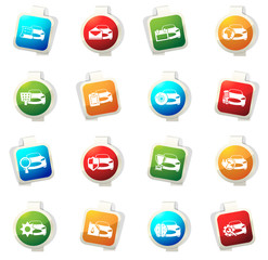 Car service icons set