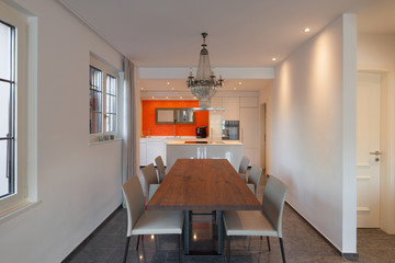Interior of house, dining room
