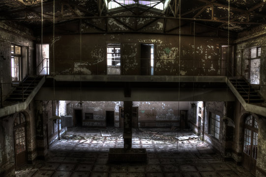 mine pit building hall