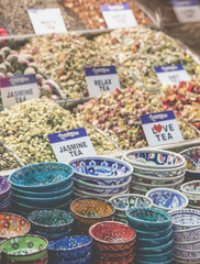 Tea shop in Grand Bazaar, Istanbul, Turkey.