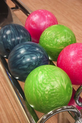 Colorful bowling balls